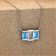 3 - Veronica 6x4 mm Emerald Shape Lab Grown Diamond and Blue Topaz Three Stone Pendant Necklace 
