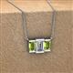 3 - Veronica 6x4 mm Emerald Shape Lab Grown Diamond and Peridot Three Stone Pendant Necklace 