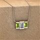 3 - Veronica 6x4 mm Emerald Shape Lab Grown Diamond and Peridot Three Stone Pendant Necklace 