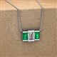 3 - Veronica 6x4 mm Emerald Shape Lab Grown Diamond and Emerald Three Stone Pendant Necklace 