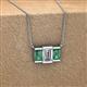 3 - Veronica 6x4 mm Emerald Shape Lab Grown Diamond and Lab Created Alexandrite Three Stone Pendant Necklace 