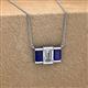 3 - Veronica 6x4 mm Emerald Shape Lab Grown Diamond and Blue Sapphire Three Stone Pendant Necklace 