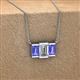 3 - Veronica 6x4 mm Emerald Shape Lab Grown Diamond and Tanzanite Three Stone Pendant Necklace 
