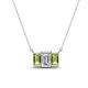 1 - Veronica 6x4 mm Emerald Shape Lab Grown Diamond and Peridot Three Stone Pendant Necklace 