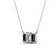 4 - Veronica 6x4 mm Emerald Shape Black and White Lab Grown Diamond Three Stone Pendant Necklace 