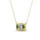 4 - Veronica 6x4 mm Emerald Shape Lab Grown Diamond and Peridot Three Stone Pendant Necklace 
