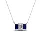 1 - Veronica 6x4 mm Emerald Shape Lab Grown Diamond and Blue Sapphire Three Stone Pendant Necklace 
