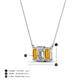 5 - Veronica 6x4 mm Emerald Shape Lab Grown Diamond and Citrine Three Stone Pendant Necklace 