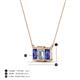 5 - Veronica 6x4 mm Emerald Shape Lab Grown Diamond and Iolite Three Stone Pendant Necklace 