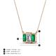 5 - Veronica 6x4 mm Emerald Shape Lab Grown Diamond and Emerald Three Stone Pendant Necklace 