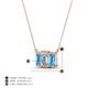 5 - Veronica 6x4 mm Emerald Shape Lab Grown Diamond and Blue Topaz Three Stone Pendant Necklace 