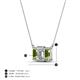 5 - Veronica 6x4 mm Emerald Shape Lab Grown Diamond and Peridot Three Stone Pendant Necklace 