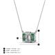 5 - Veronica 6x4 mm Emerald Shape Lab Grown Diamond and Lab Created Alexandrite Three Stone Pendant Necklace 
