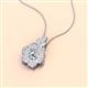 2 - Alice 5.00 mm Round IGI Certified Lab Grown Diamond and Natural Diamond Floral Halo Pendant Necklace 