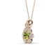 3 - Alice 5.00 mm Round Peridot and Diamond Floral Halo Pendant Necklace 