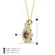 4 - Alice 5.00 mm Round Smoky Quartz and Diamond Floral Halo Pendant Necklace 