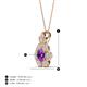 4 - Alice 5.00 mm Round Amethyst and Diamond Floral Halo Pendant Necklace 