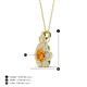 4 - Alice 5.00 mm Round Citrine and Diamond Floral Halo Pendant Necklace 
