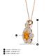 4 - Alice 5.00 mm Round Citrine and Diamond Floral Halo Pendant Necklace 