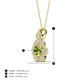 4 - Alice 5.00 mm Round Peridot and Diamond Floral Halo Pendant Necklace 