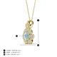 4 - Alice 5.00 mm Round Aquamarine and Diamond Floral Halo Pendant Necklace 