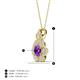 4 - Alice 5.00 mm Round Amethyst and Diamond Floral Halo Pendant Necklace 