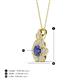 4 - Alice 5.00 mm Round Iolite and Diamond Floral Halo Pendant Necklace 