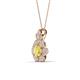 3 - Alice 5.00 mm Round Lab Created Yellow Sapphire and Lab Grown Diamond Floral Halo Pendant Necklace 