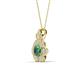 3 - Alice 5.00 mm Round Lab Created Alexandrite and Lab Grown Diamond Floral Halo Pendant Necklace 
