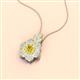 2 - Alice 5.00 mm Round Lab Created Yellow Sapphire and Lab Grown Diamond Floral Halo Pendant Necklace 