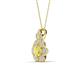 3 - Alice 5.00 mm Round Lab Created Yellow Sapphire and Lab Grown Diamond Floral Halo Pendant Necklace 