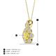 4 - Alice 5.00 mm Round Lab Created Yellow Sapphire and Lab Grown Diamond Floral Halo Pendant Necklace 