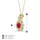 4 - Alice 5.00 mm Round Ruby and Lab Grown Diamond Floral Halo Pendant Necklace 
