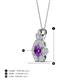 4 - Alice 5.00 mm Round Amethyst and Lab Grown Diamond Floral Halo Pendant Necklace 