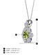 4 - Alice 5.00 mm Round Peridot and Lab Grown Diamond Floral Halo Pendant Necklace 