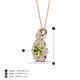4 - Alice 5.00 mm Round Peridot and Lab Grown Diamond Floral Halo Pendant Necklace 
