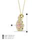 4 - Alice 5.00 mm Round Morganite and Lab Grown Diamond Floral Halo Pendant Necklace 