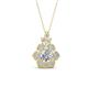 1 - Alice 5.00 mm Round IGI Certified Lab Grown Diamond Floral Halo Pendant Necklace 