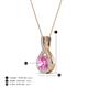 5 - Keily 6.00 mm Round Lab Created Pink Sapphire and Diamond Halo Pendant 