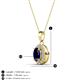 3 - Davina 6x4 mm Oval Cut Blue Sapphire and Round Diamond Accent Halo Pendant Necklace 