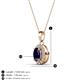3 - Davina 6x4 mm Oval Cut Blue Sapphire and Round Diamond Accent Halo Pendant Necklace 