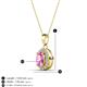 3 - Davina 6x4 mm Oval Cut Pink Sapphire and Round Diamond Accent Halo Pendant Necklace 