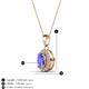 3 - Davina 6x4 mm Oval Cut Tanzanite and Round Diamond Accent Halo Pendant Necklace 