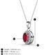 3 - Davina 6x4 mm Oval Cut Ruby and Round Diamond Accent Halo Pendant Necklace 