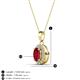 3 - Davina 6x4 mm Oval Cut Ruby and Round Diamond Accent Halo Pendant Necklace 