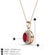 3 - Davina 6x4 mm Oval Cut Ruby and Round Diamond Accent Halo Pendant Necklace 