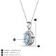 3 - Davina 6x4 mm Oval Cut Aquamarine and Round Diamond Accent Halo Pendant Necklace 