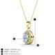 3 - Davina 6x4 mm Oval Cut Aquamarine and Round Diamond Accent Halo Pendant Necklace 