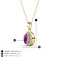 3 - Davina 6x4 mm Oval Cut Amethyst and Round Diamond Accent Halo Pendant Necklace 