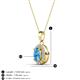 3 - Davina 6x4 mm Oval Cut Blue Topaz and Round Diamond Accent Halo Pendant Necklace 